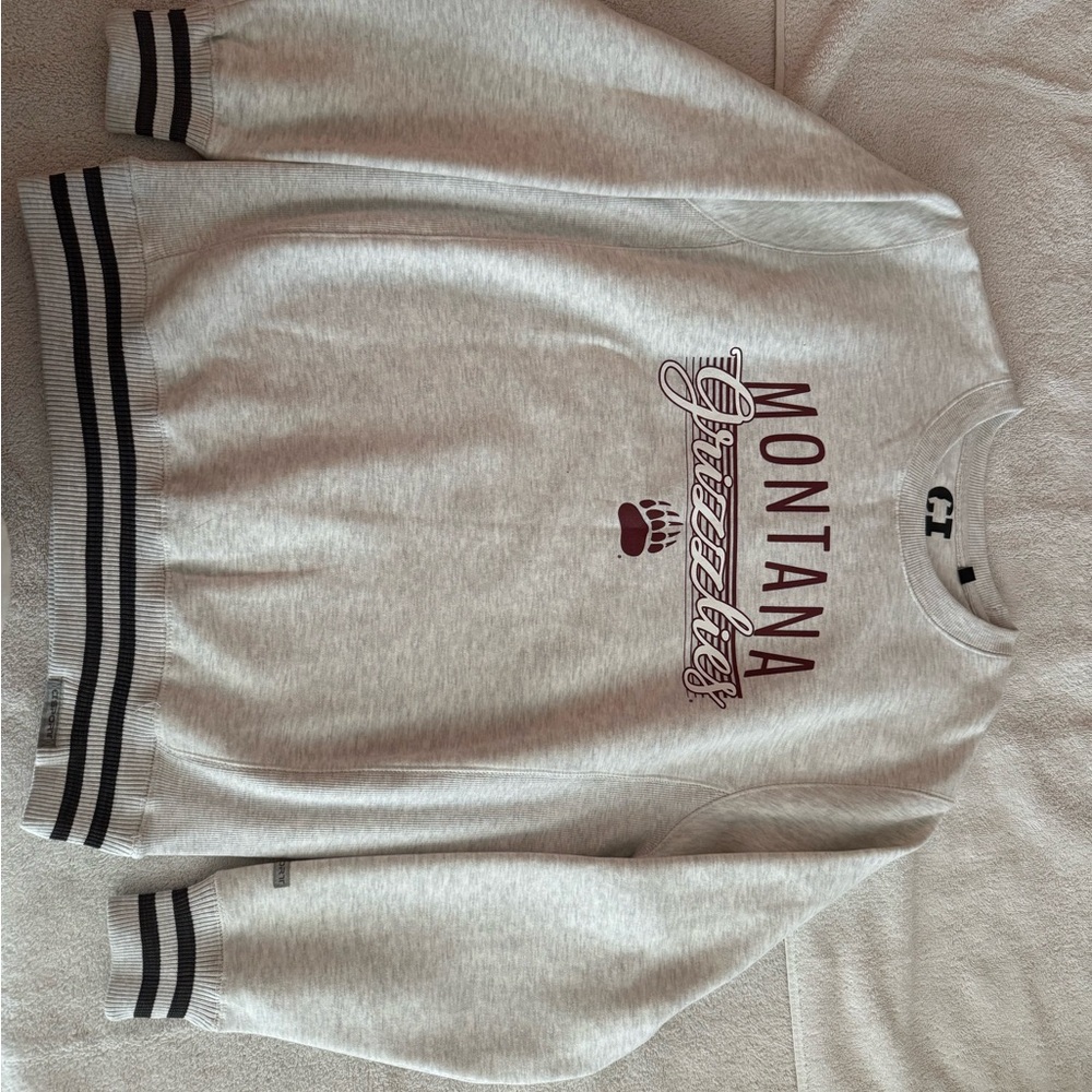 Gray Montana Sweatshirt with Black and Red Accents